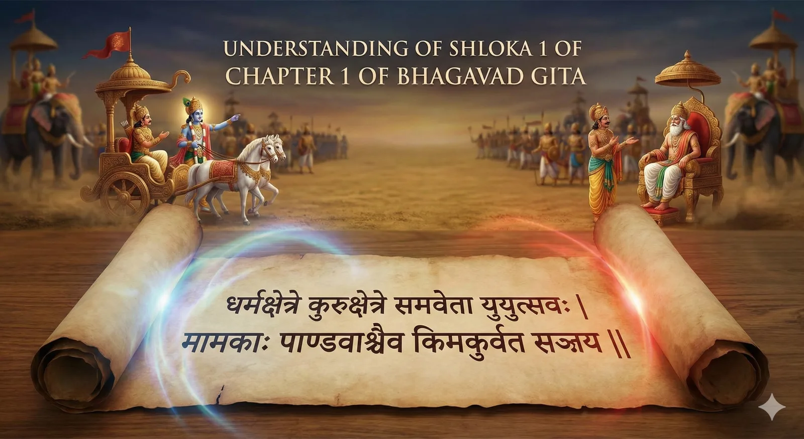 Understanding of Shloka 1 of Chapter 1 of Bhagavad Gita