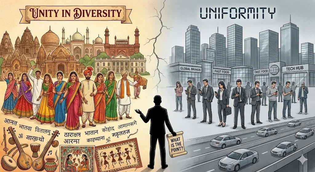 What is the point if we indians leave our culture completely and adapt to western? then there is no point of telling unity in diversity isn’t it?